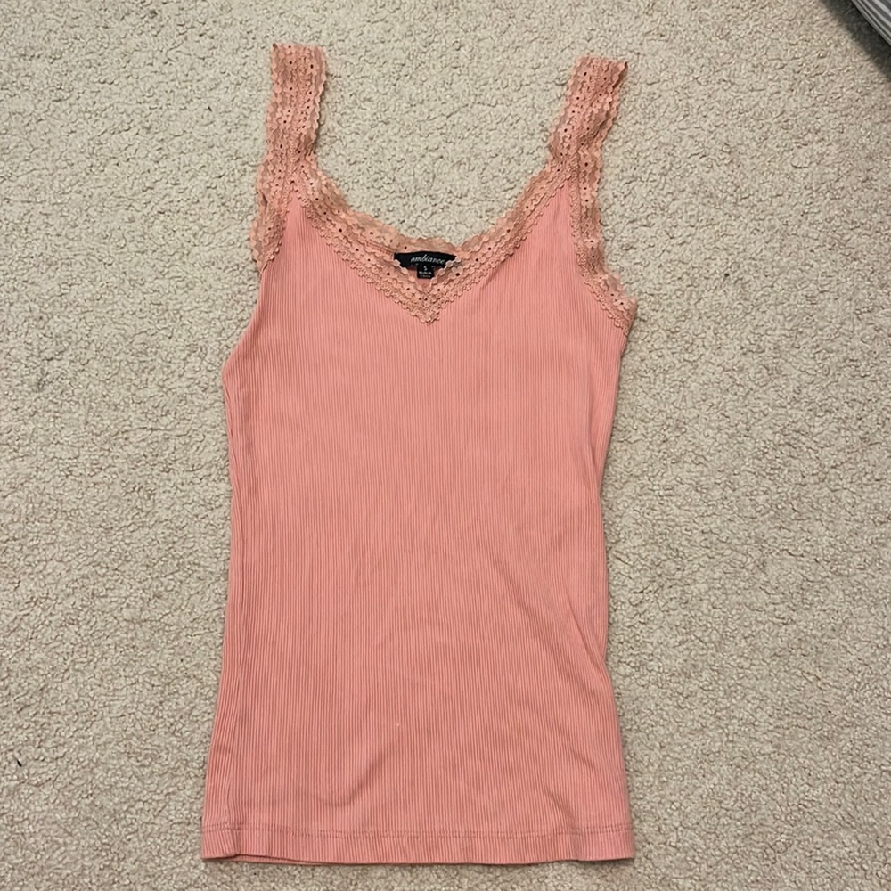 pinkish tan color tank, got from a local boutique, worn once